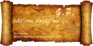 Görbe Palóma névjegykártya